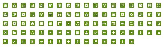 75个绿色网页功能小图标素材