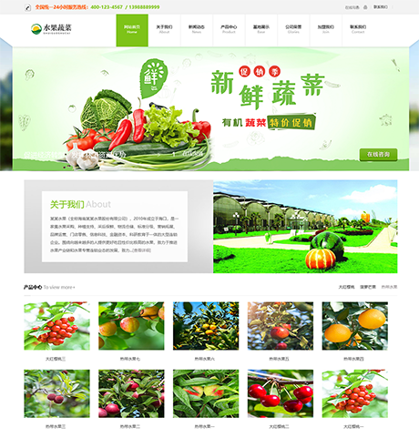 响应式水果蔬菜果蔬网站模板